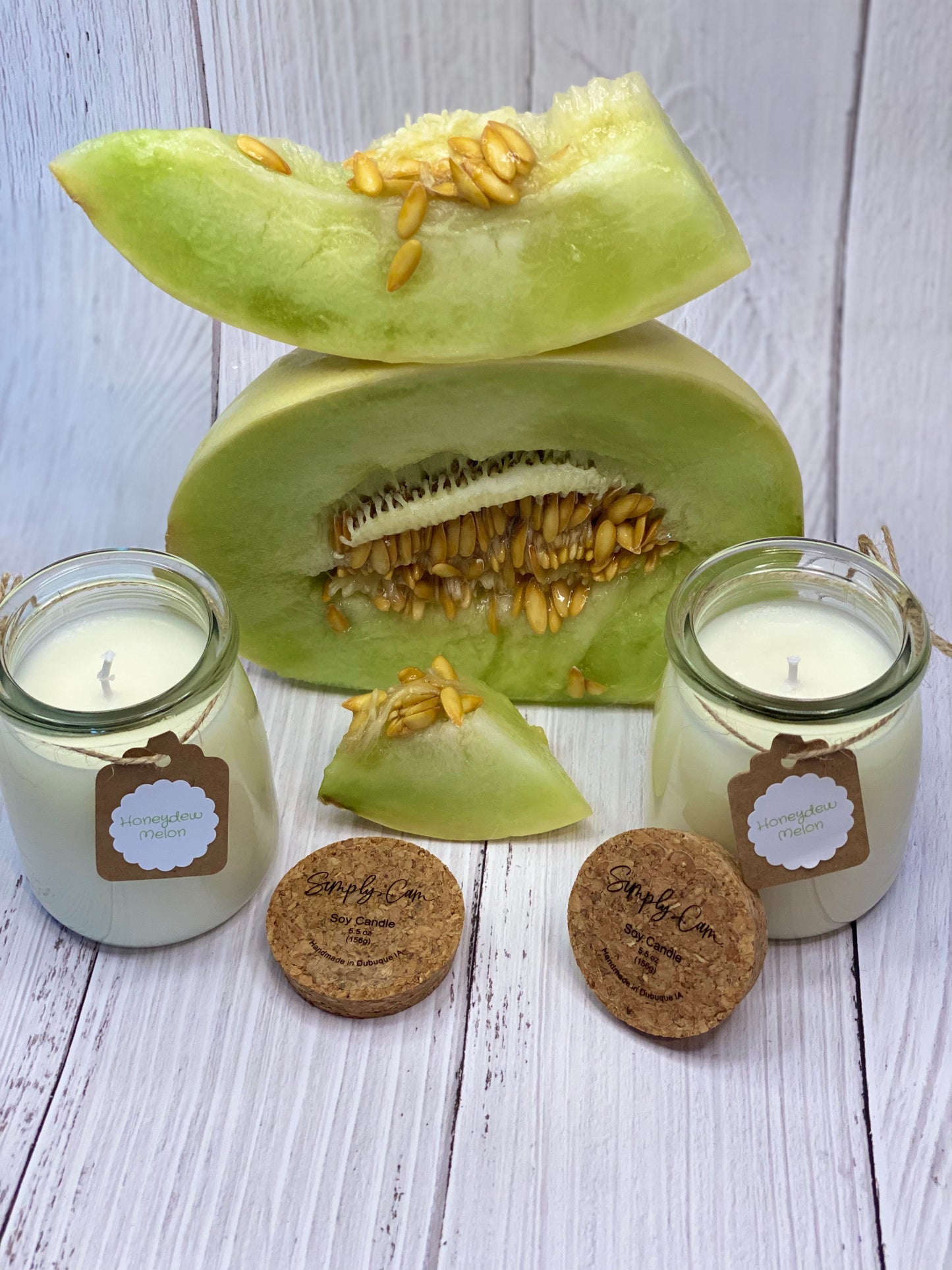 Glass Candle: Honeydew Melon