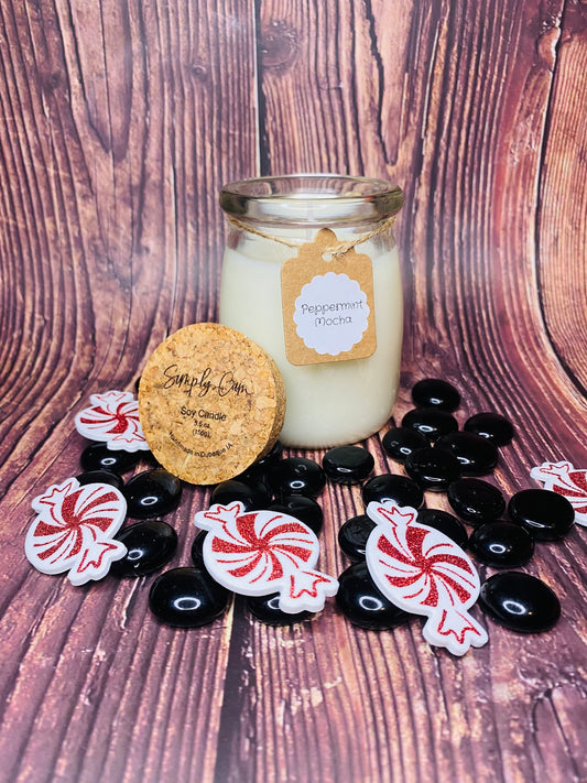 Glass Candle: Peppermint Mocha