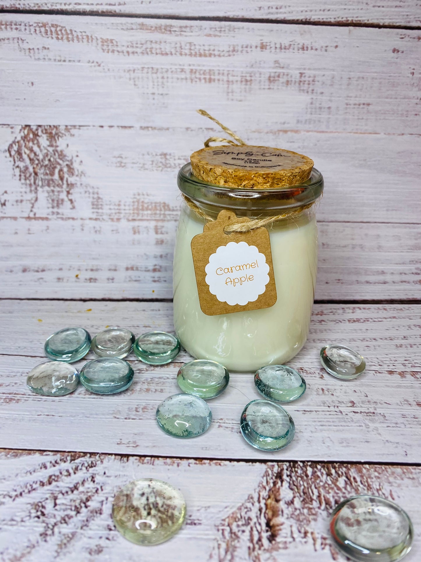 Glass Candle: Caramel Apple